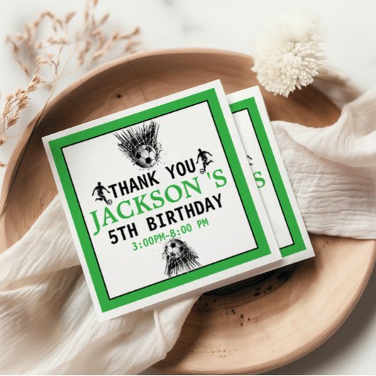 Doel! Voetbal 5e verjaardag Servet