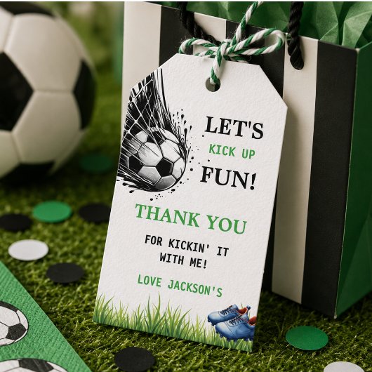 Doel! Voetbal 5e verjaardagsfeestje Cadeaulabel
