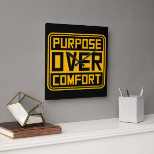 Doel Voor Comfort Motivatie Mentaliteit Groei Vierkante Klok
