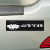 DOEL VOOR HET HOOFD! wit op zwarte bumpersticker (Op auto)