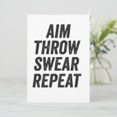 Doel Werpen Zweren Herhalen Grappig Cornhole Sport Kaart (Staand voorkant)