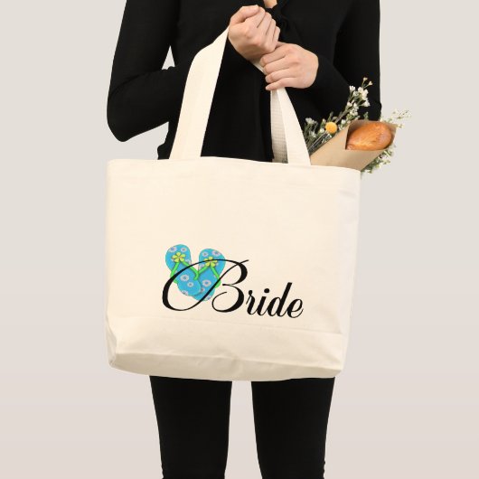 Doelbride omdraaien omslaan blauw grote tote bag (Voorkant (product))