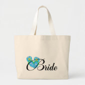Doelbride omdraaien omslaan blauw grote tote bag (Voorkant)
