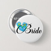 Doelbride omdraaien omslaan blauw ronde button 5,7 cm (Voorkant /achterkant)