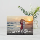 Doelbruiloft Handgeschreven Modern 2 Foto Save The Date (Staand voorkant)