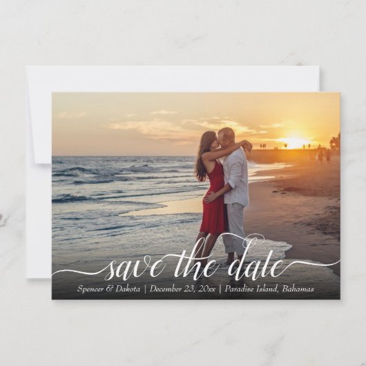 Doelbruiloft Handgeschreven Modern 2 Foto Save The Date (Voorkant)