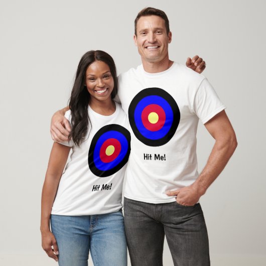 DoelBullseye aanpasbaar t-shirt met één zijde (Unisex)