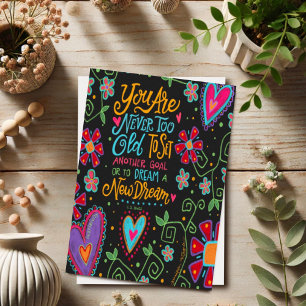 Doelen Dromen Harten Bloemen Kleurrijk Inspirerend Kaart