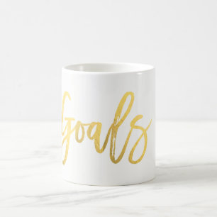 DOELEN Goud Folie Modern Script Trendy Aangepast Koffiemok