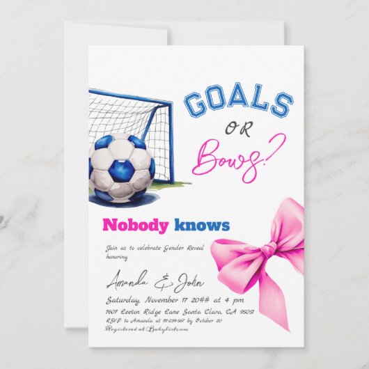 Doelen of bogen Blauw of roze Football Geslacht on Kaart (Voorkant)