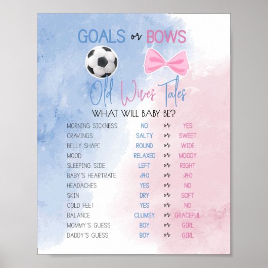 Doelen of bogen Old Wives Tales onthullen geslacht Poster (Voorkant)