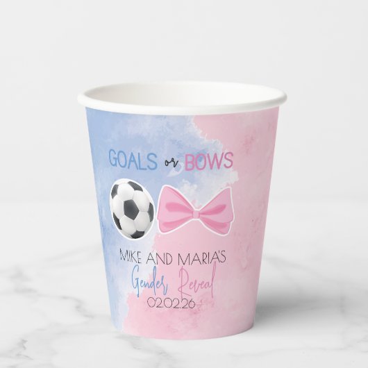Doelen of bogen onthullen genderfeest papieren bekers (Voorkant)