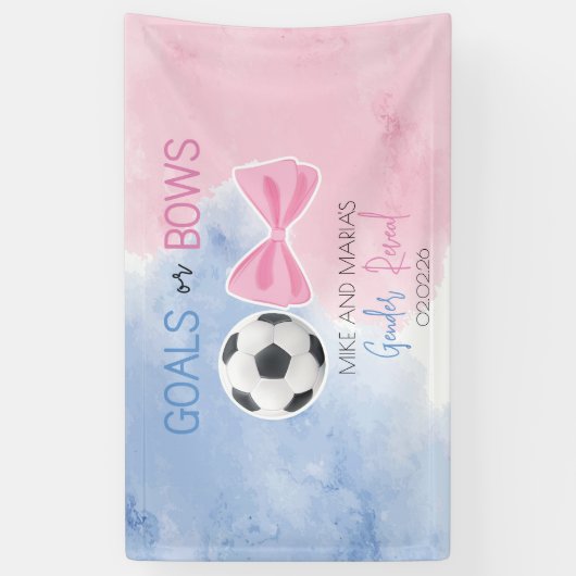 Doelen of bogen onthullen genderfeest spandoek (Verticaal)