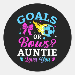 Doelen Of Bogen Tante Houdt Van Jou Voetbal Geslac Ronde Sticker