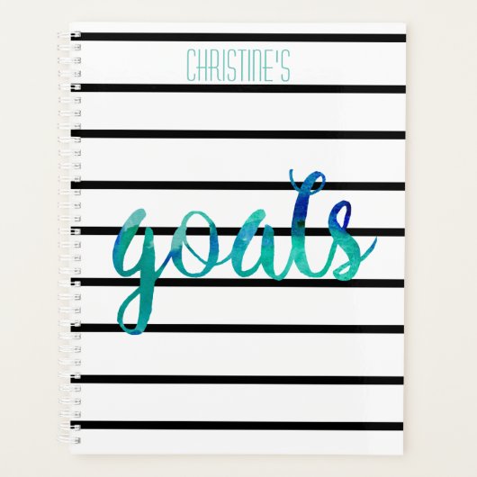 Doelen Trendy Gepersonaliseerde Waterverf Typograf Planner (Voorkant)