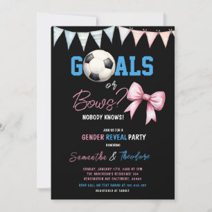 Doelen voor Bows Boy of Girl Soccer Gender Reveal Kaart