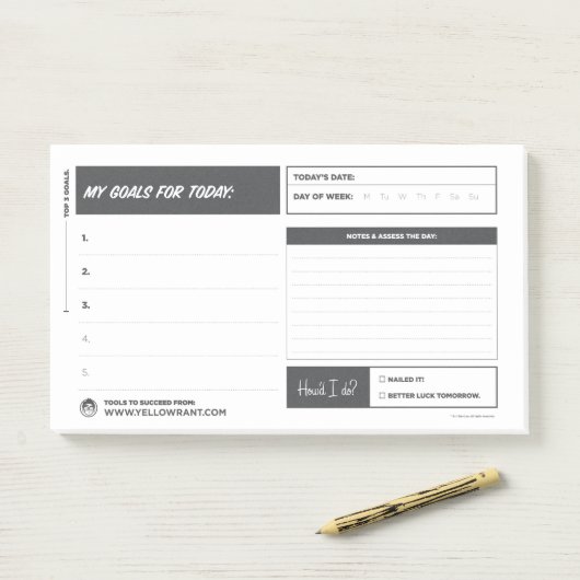 Doelen voor de dag post-it® notes (Op bureau)
