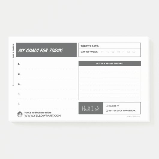 Doelen voor de dag post-it® notes (Voorkant)