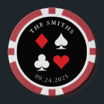 Doelgericht gepersonaliseerd huwelijk voor Gift Bl Poker Chips<br><div class="desc">Perfect om je huwelijksdatum in Las Vegas te onthouden of om je als een cadeau te geven,  deze set klassieke zwarte,  rode en witte gepersonaliseerde pokerchips laten je je stempel op het spel zetten met je eigen flair.</div>