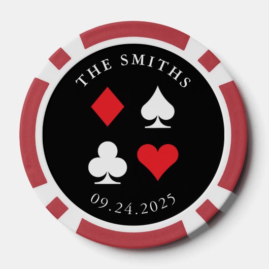 Doelgericht gepersonaliseerd huwelijk voor Gift Bl Poker Chips (Achterkant)