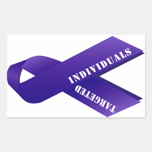 Doelgroep Individuen Bewustzijn Indigo Ribbon Rechthoekige Sticker (Voorkant)