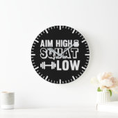 Doelhoog vierkant laag - Gym Workout Motivatie Grote Klok (Huis)