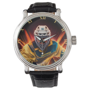 Doelman ijshockey met Jouw naam Goalie Horloge