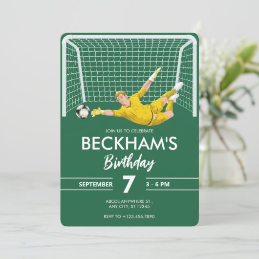 Doelman voetbal  kaart (Staand voorkant)