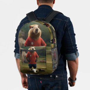 "Doelpakker: De Voetbalster Capybara" Bedrukte Rugzak