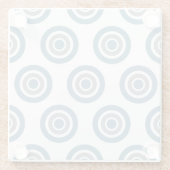 Doelpatroon grijs blauw wit glazen Onderzetter (Achterkant)