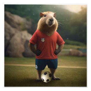 Doelpuntenmaker Capybara: de ultieme voetbalster! Foto Afdruk