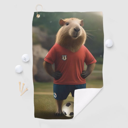 Doelpuntenmaker Capybara: de ultieme voetbalster! Golfhanddoek (Insitu)
