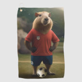 Doelpuntenmaker Capybara: de ultieme voetbalster! Golfhanddoek (Voorkant)