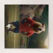 Doelpuntenmaker Capybara: de ultieme voetbalster! Legpuzzel (Horizontaal)