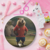 Doelpuntenmaker Capybara: de ultieme voetbalster! Papieren Bordje (Feest)