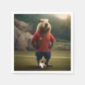 Doelpuntenmaker Capybara: de ultieme voetbalster! Servet (Voorkant)
