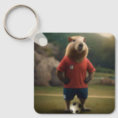 Doelpuntenmaker Capybara: de ultieme voetbalster! Sleutelhanger (Voorkant)