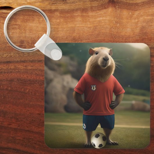 Doelpuntenmaker Capybara: de ultieme voetbalster! Sleutelhanger (Voorkant)