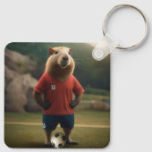 Doelpuntenmaker Capybara: de ultieme voetbalster! Sleutelhanger (Achterkant)