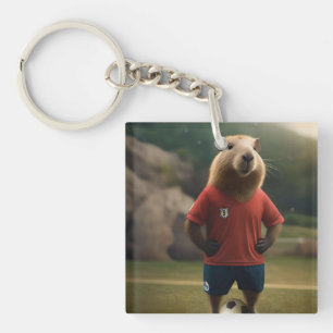 Doelpuntenmaker Capybara: de ultieme voetbalster! Sleutelhanger