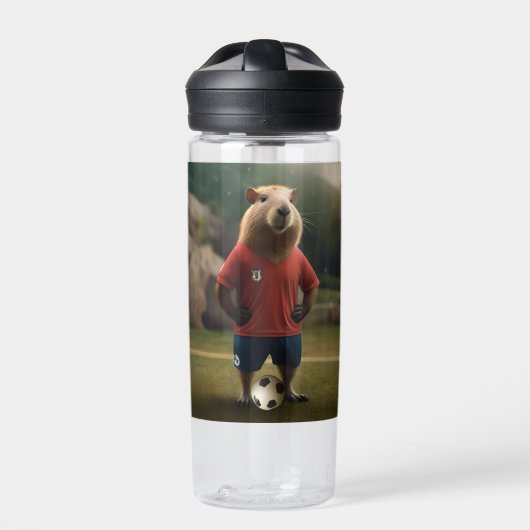 Doelpuntenmaker Capybara: de ultieme voetbalster! Waterfles (Voorkant)