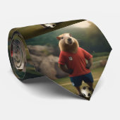 Doelpuntenmaker: de voetbalster Capybara Stropdas (Opgerold)