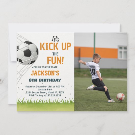 Doelpuntenmaker Voetbal Verjaardag Uitnodiging (Voorkant)