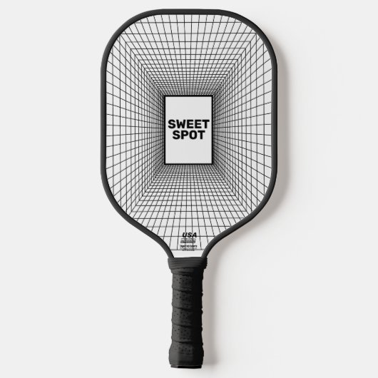 Doelraster Zwart & Wit Pickleball Paddle (Achterkant)