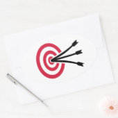 Doelstelling boogschieten ovale sticker (Envelop)