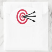 Doelstelling boogschieten ovale sticker (Tas)