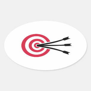 Doelstelling boogschieten ovale sticker
