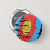 Doelstelling boogschieten ronde button 5,7 cm (Voorkant /achterkant)