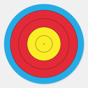 Doelstelling boogschieten voor een rondkorrelige b ronde sticker