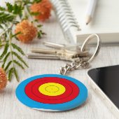 Doelstelling boogschieten voor een rondkorrelige b sleutelhanger (Zijkant)